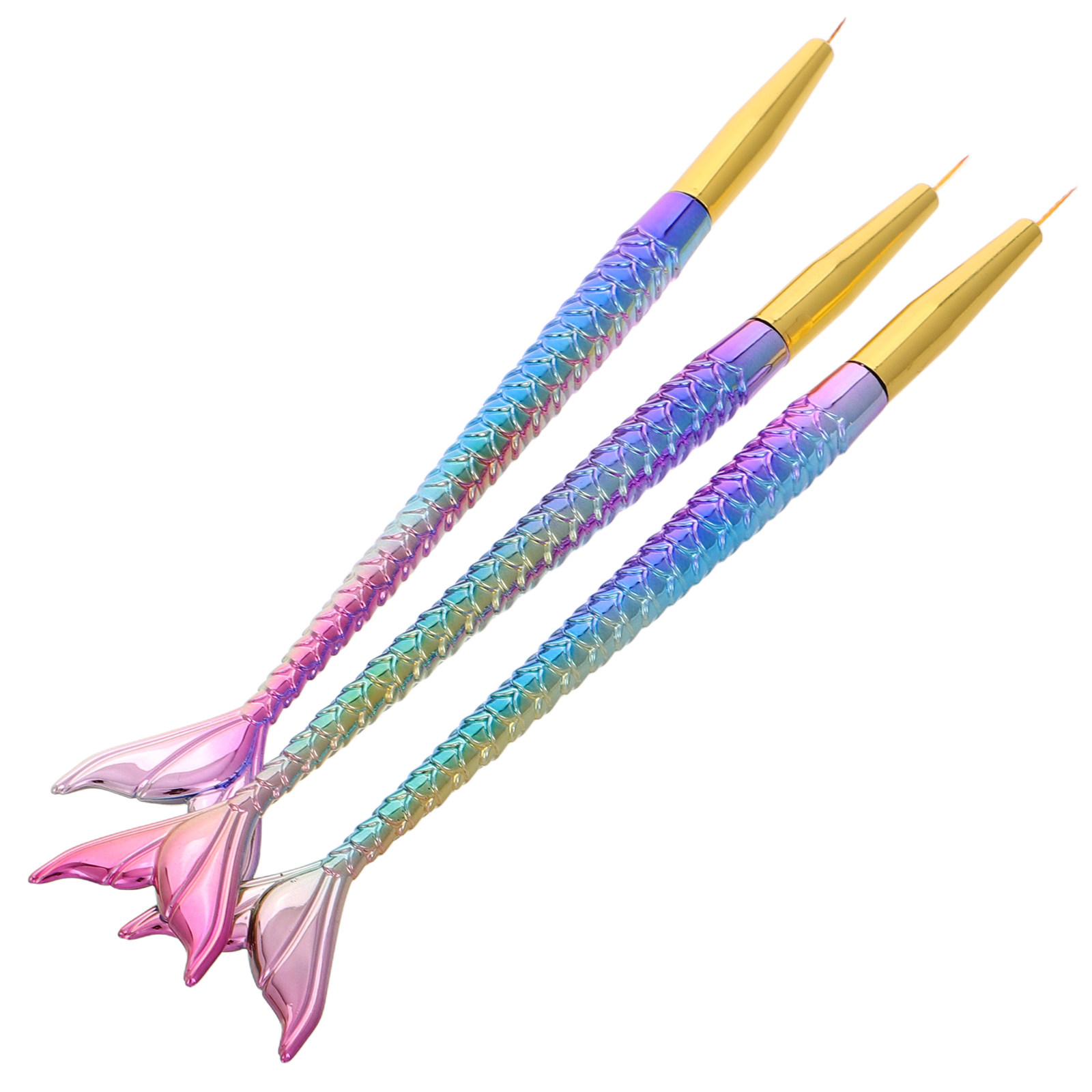 3Pcs Mermaid Tail Nail Art Lin - đánh giá và giá Detailing Brush Set