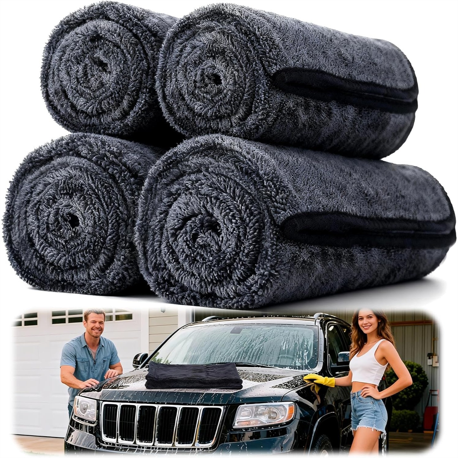 4PCS Microfiber Car Drying Tow - đánh giá và giá Microfiber Towel Detailing