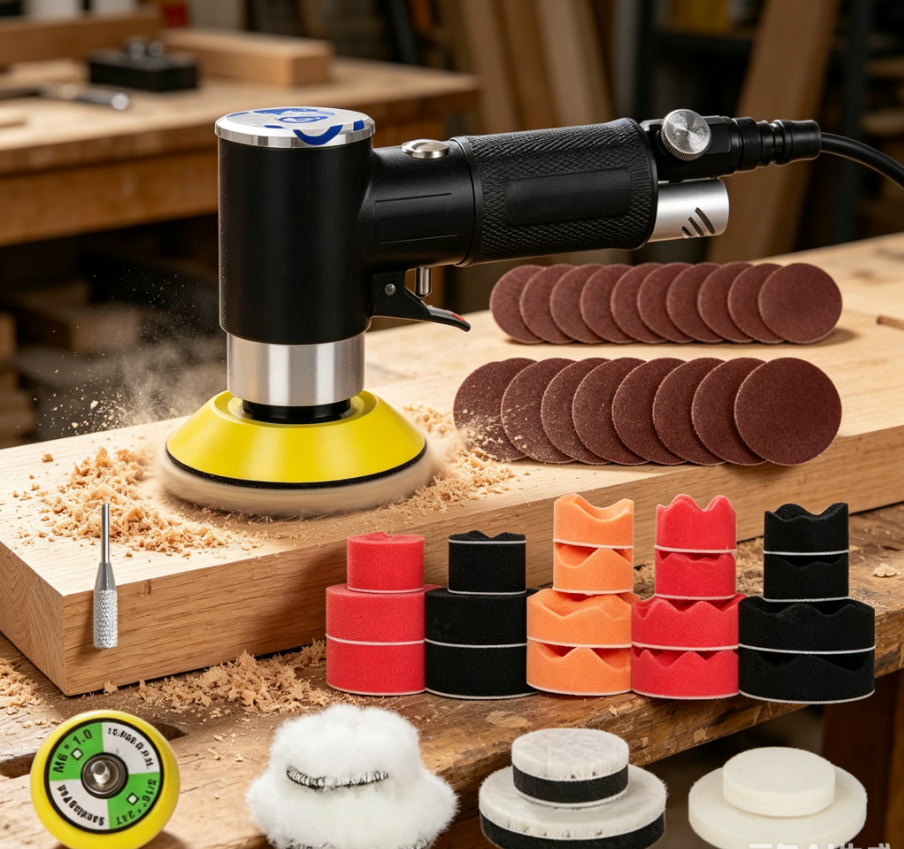 Air Sander Mini Pneumatic Grin - đánh giá và giá Polish Pad Set Buffer