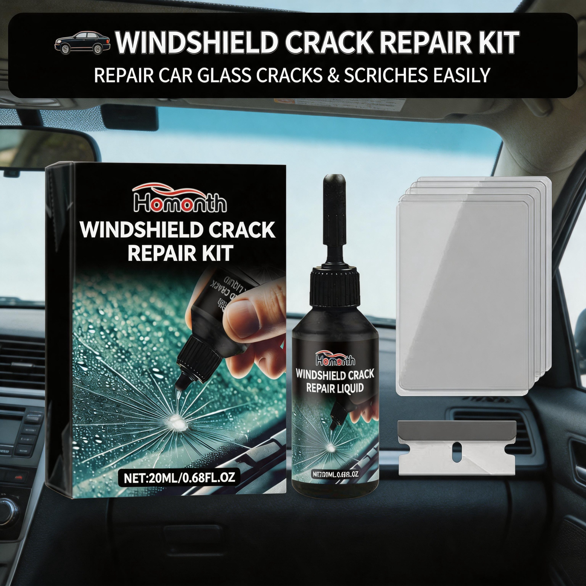 Car Glass Care Kit, Profession - đánh giá và giá Glass Cleaner Streak