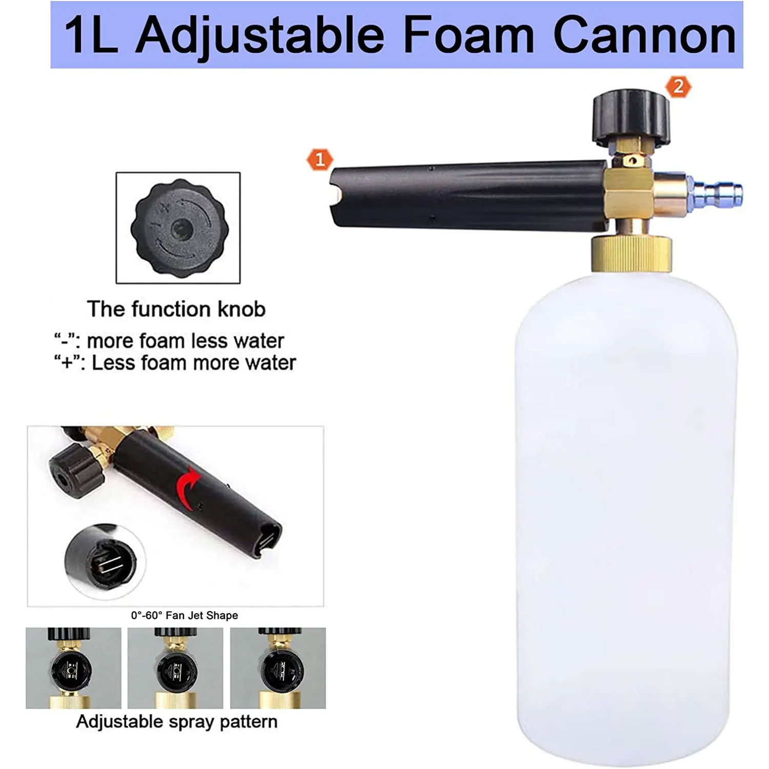 Snow Foam Cannon with 1/4 Inch - đánh giá và giá Foam Cannon Car Wash